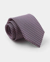Navy Pink Square Print Silk Tie