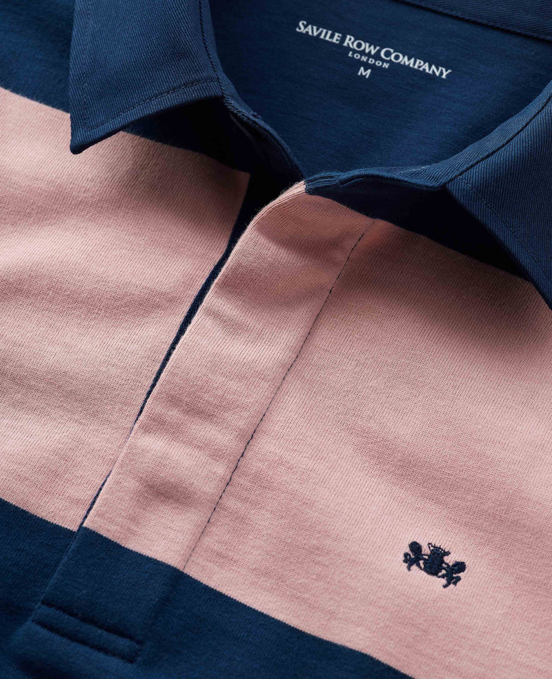 navy pink stripe heavyweight cotton jersey rugby shirt mpl015dpk detail