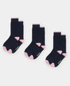 Navy Pink Three Pack Socks