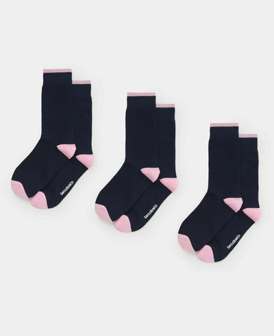 navy pink three pack socks mso102nvp grey