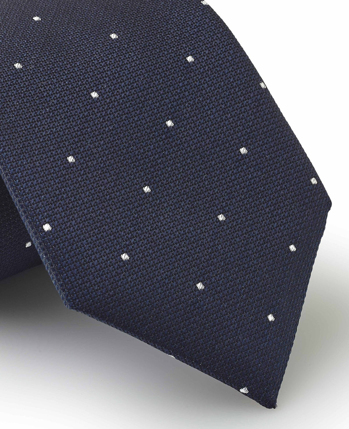 Navy Pinspot Silk Tie in Gift Box