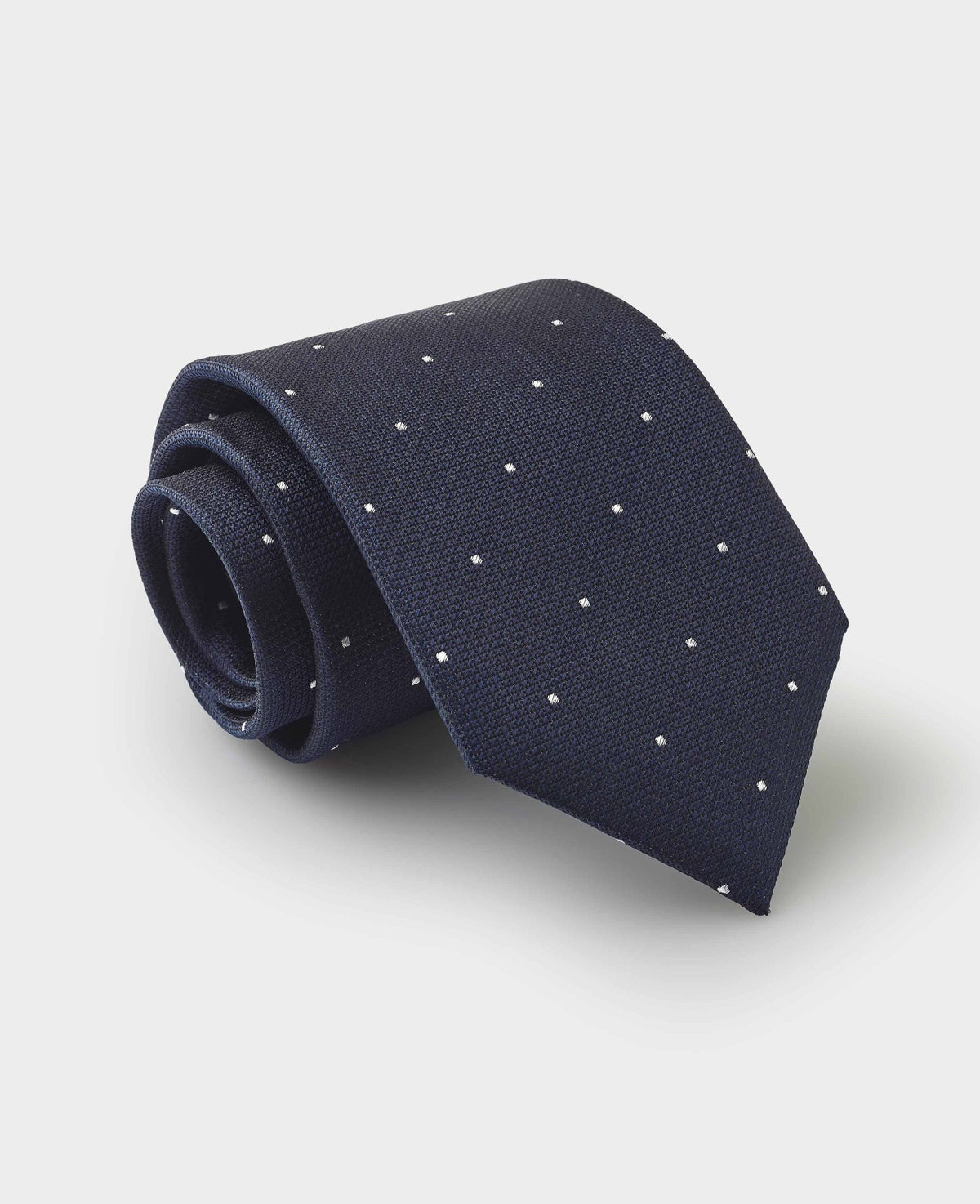 Navy Pinspot Silk Tie in Gift Box