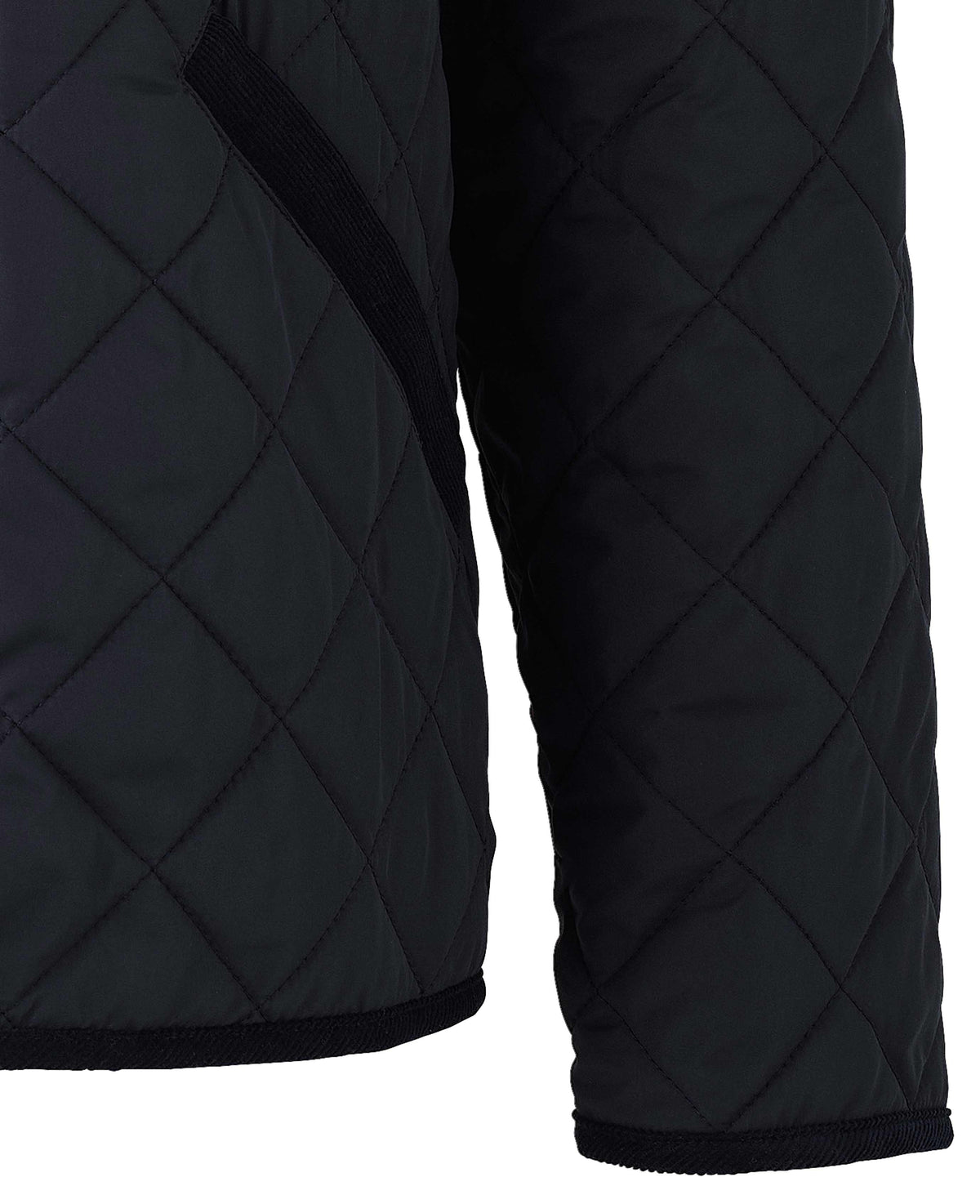 Navy Quilted Jacket With Corduroy Trim