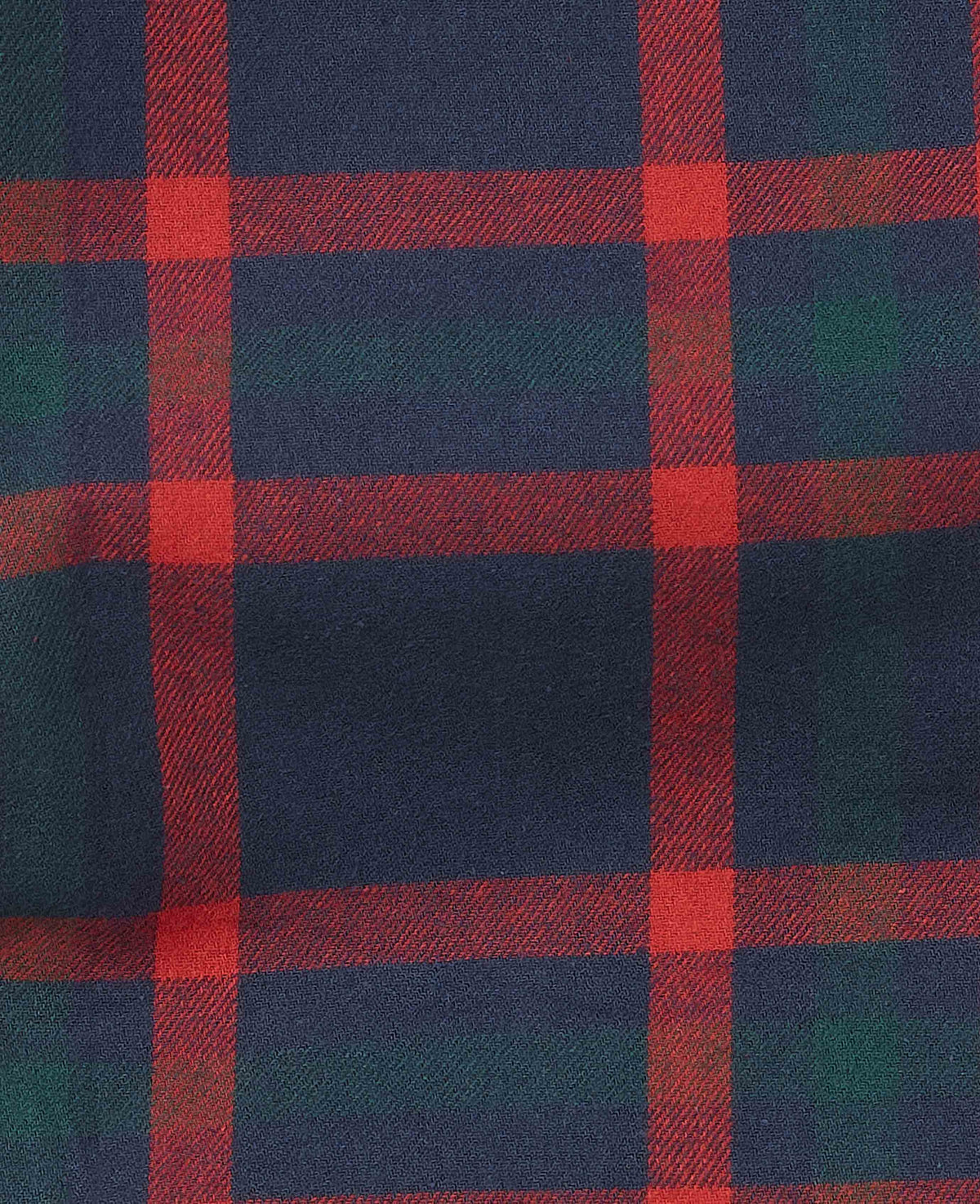 Men's Navy Red Brushed Cotton Twill Check Lounge Pants fabric detail