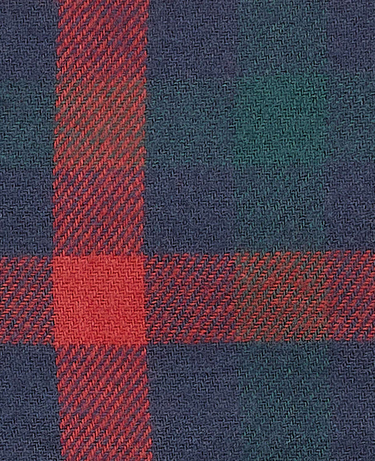 Navy Red Brushed Cotton Twill Check Revere Collar Pyjamas