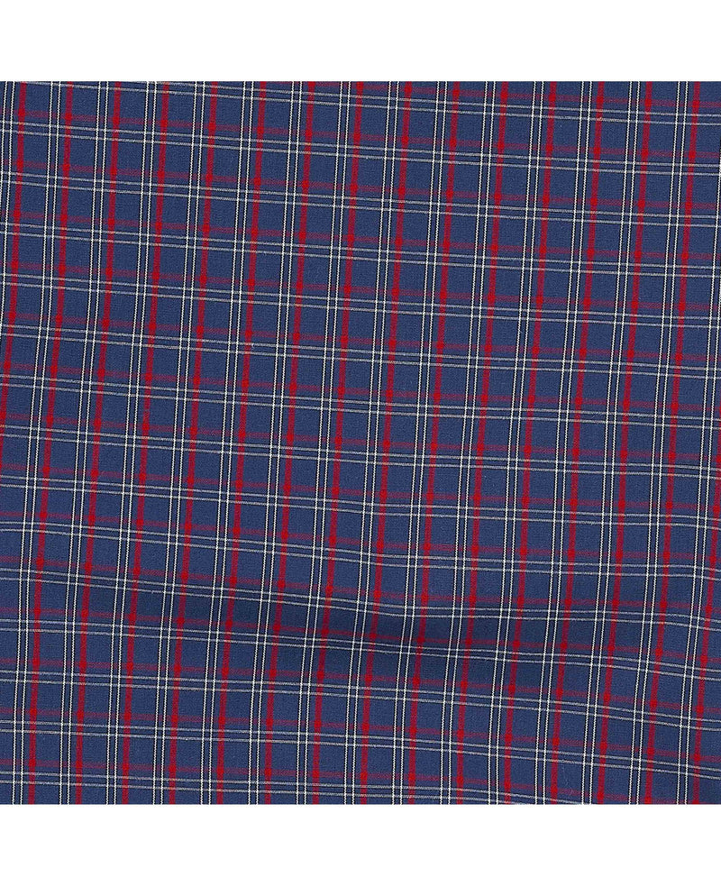 Navy Red Check Cotton Lounge Pants