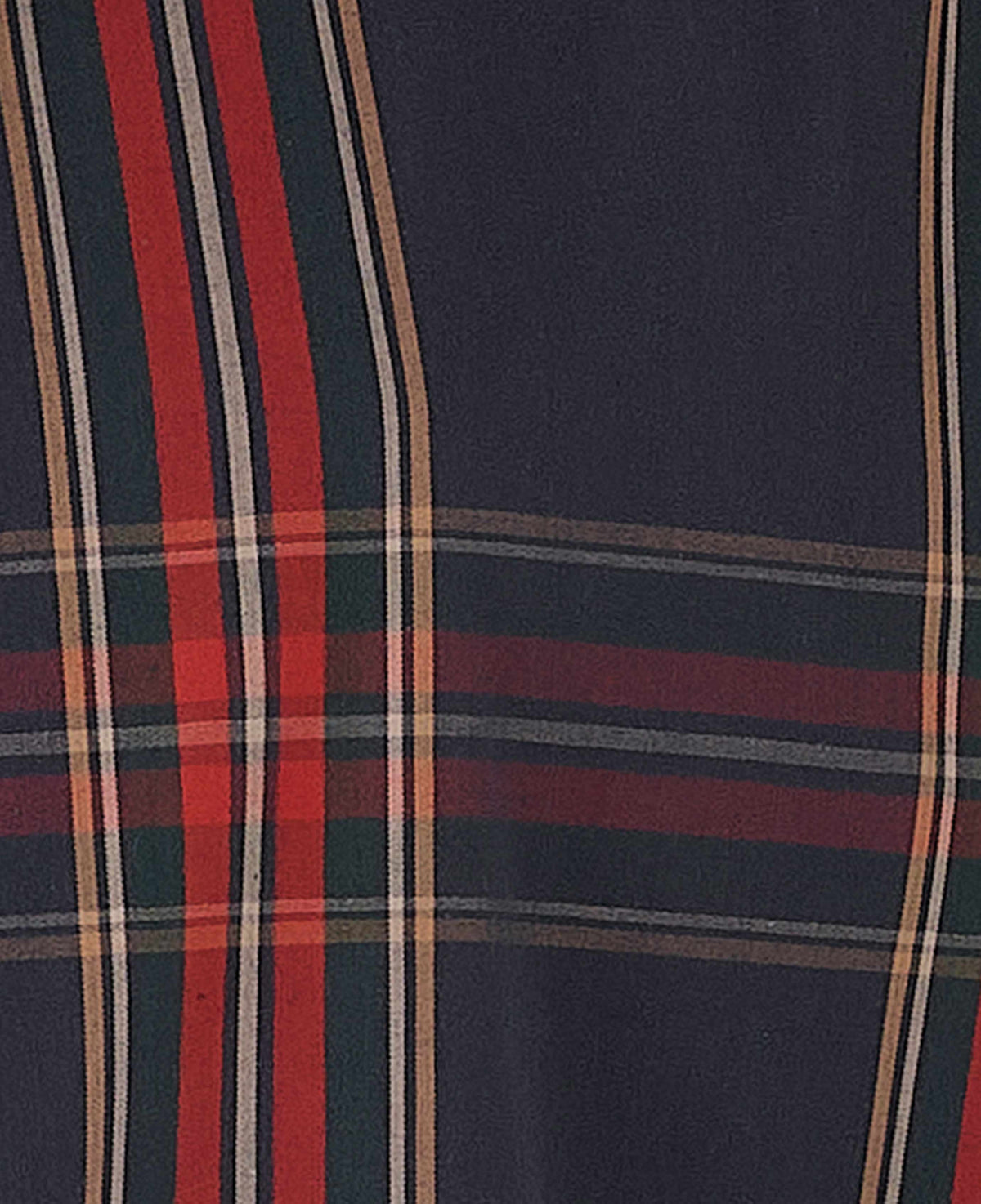 Navy Red Cotton Check Dressing Gown