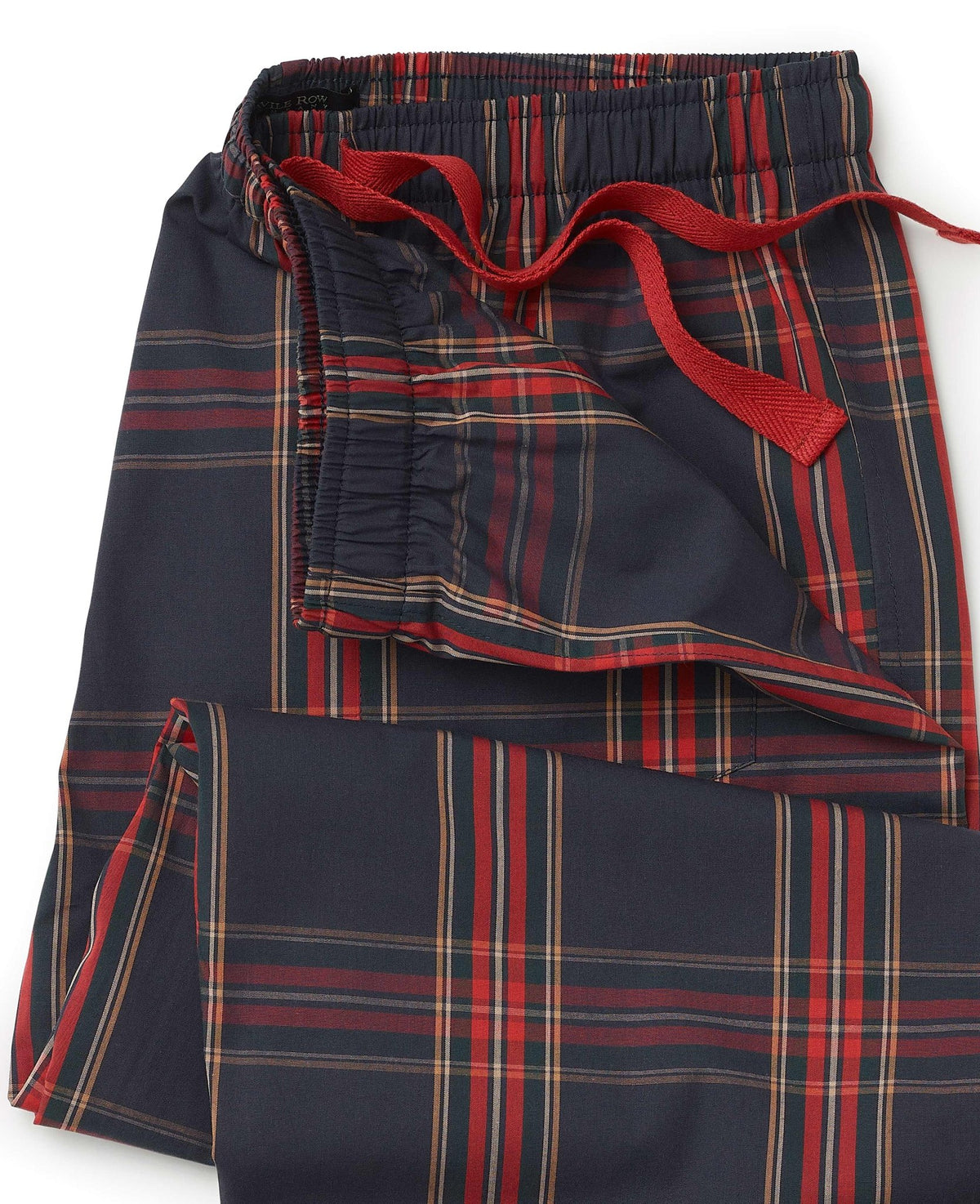 Navy Red Cotton Check Lounge Pants