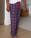 Navy Red Cotton Window Check Lounge Pants