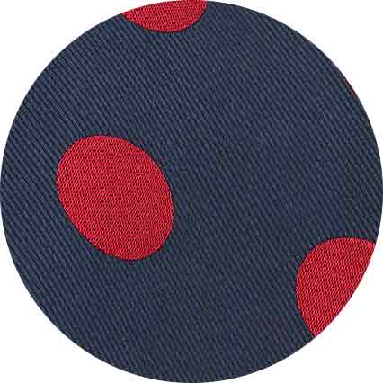 Navy Red Large Spot Silk Tie