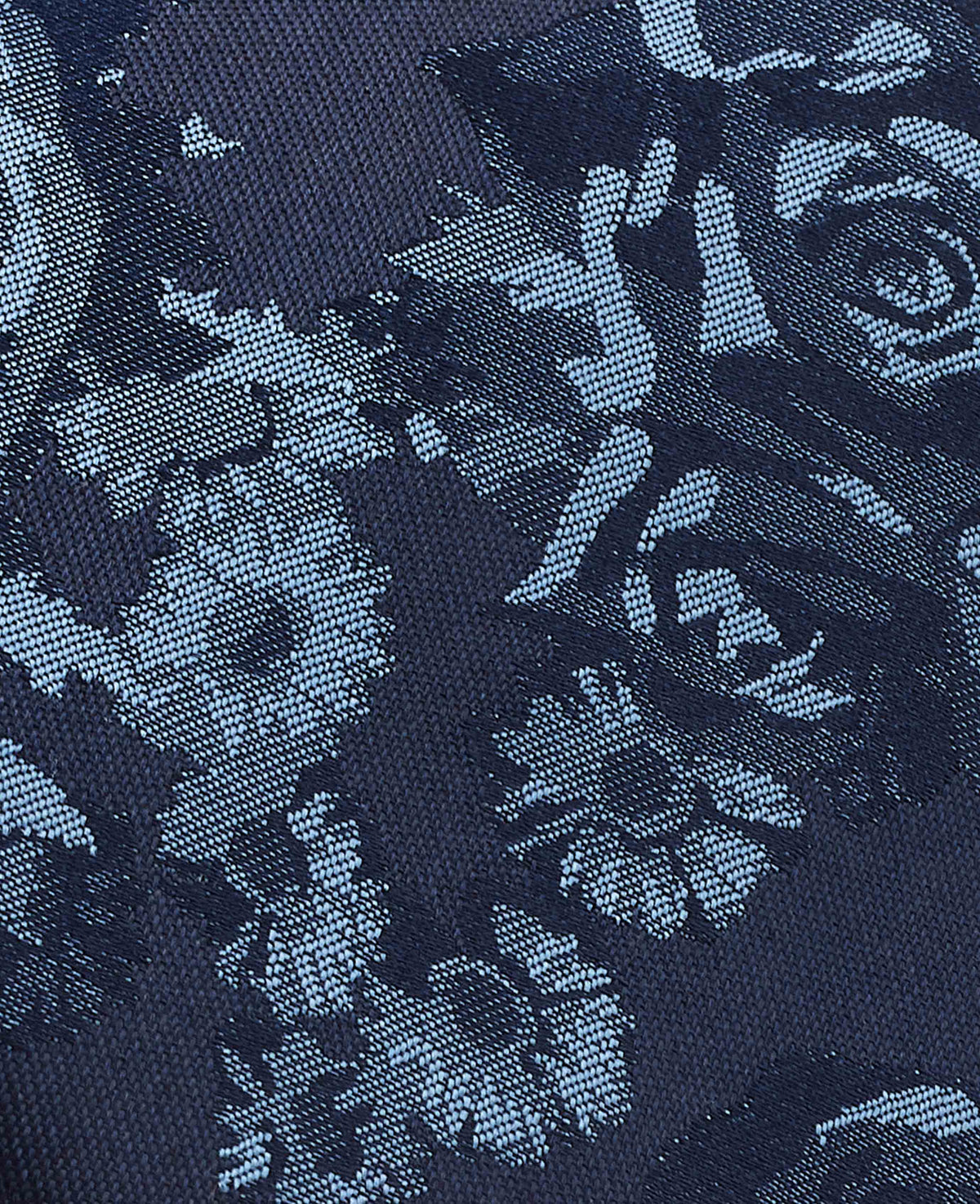Men's Navy Rose Silk Tie fabric detail