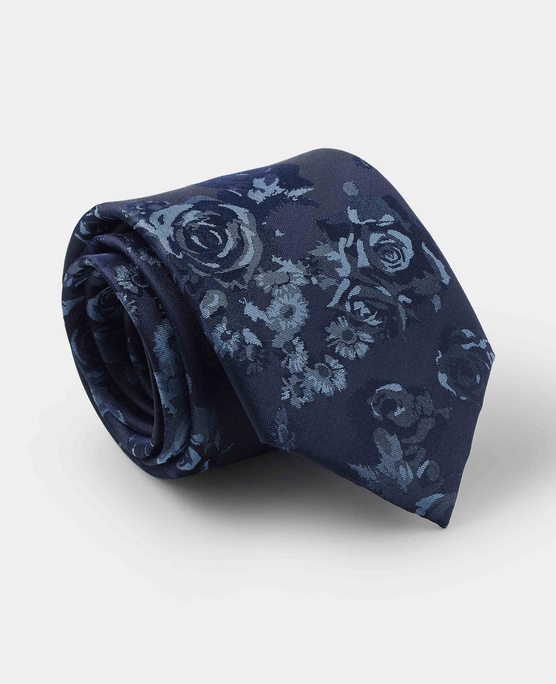 Navy Rose Silk Tie