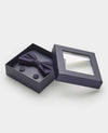 Navy Silk Pinspot Self Bow Tie & Cufflink Set