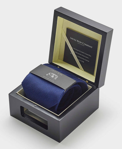 Navy Silk Tie in Gift Box
