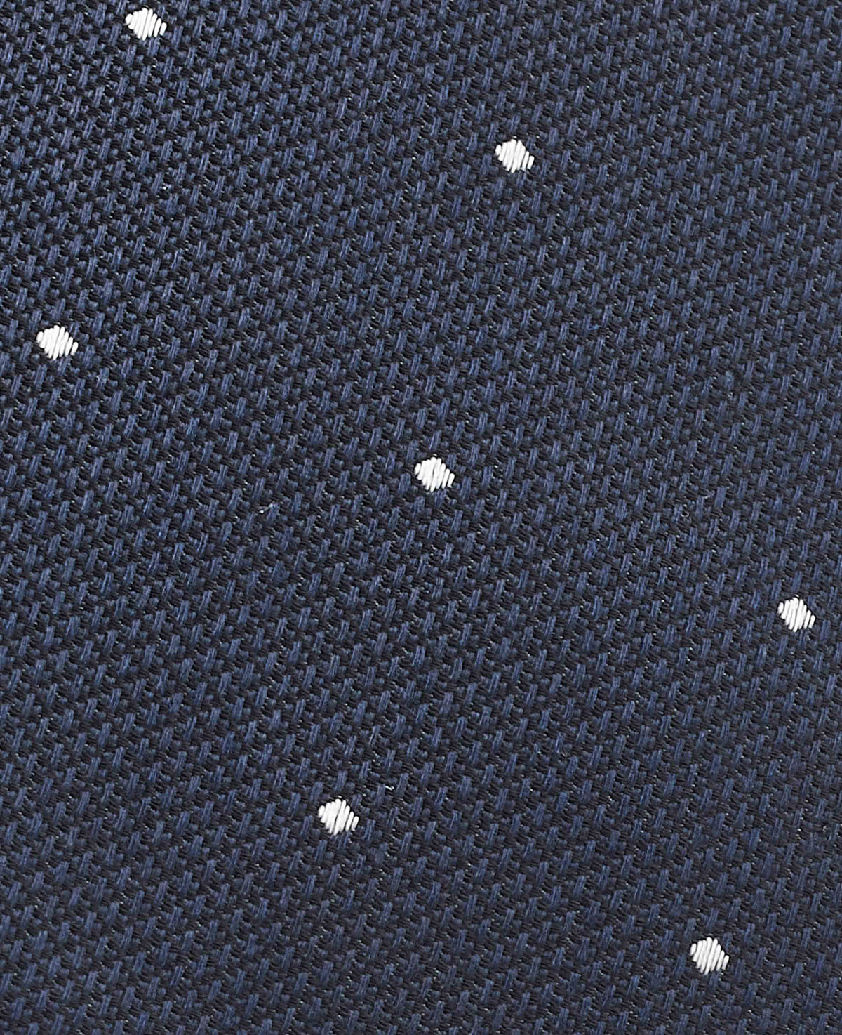 Men's Navy Spot Silk Tie fabric detail