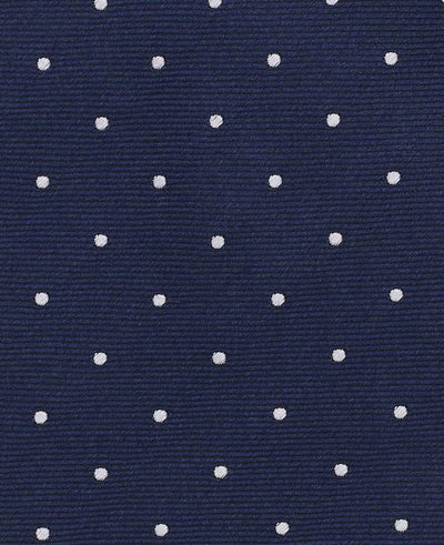 Navy Spotted Seven Fold Silk Tie