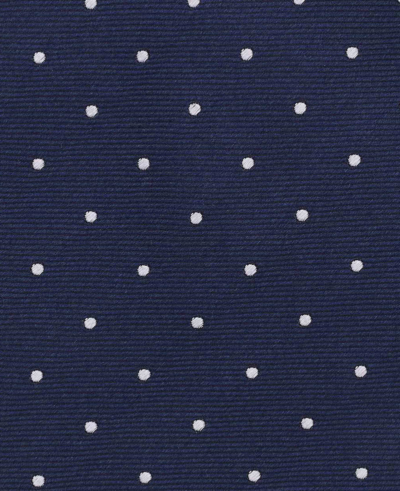 Navy Spotted Seven Fold Silk Tie
