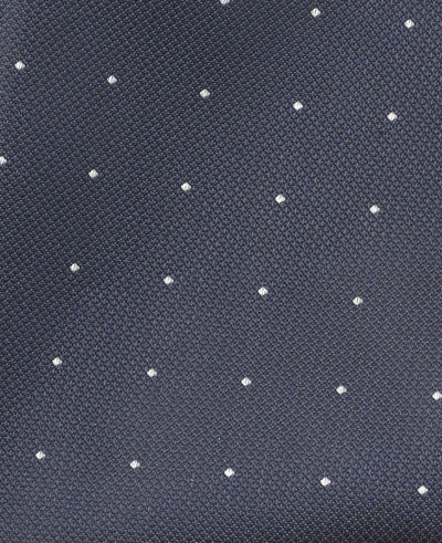 Navy Spotted Silk Pocket Square