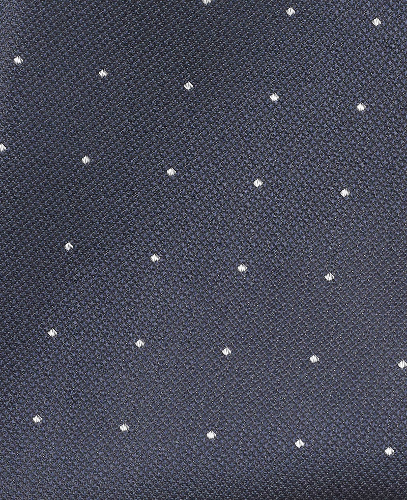 Navy Spotted Silk Pocket Square