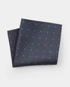 Navy Spotted Silk Pocket Square