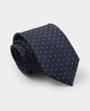 Navy Spotted Silk Tie