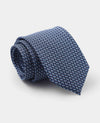 Navy Square Print Silk Tie