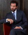 Navy Stripe Double-Breasted Suit