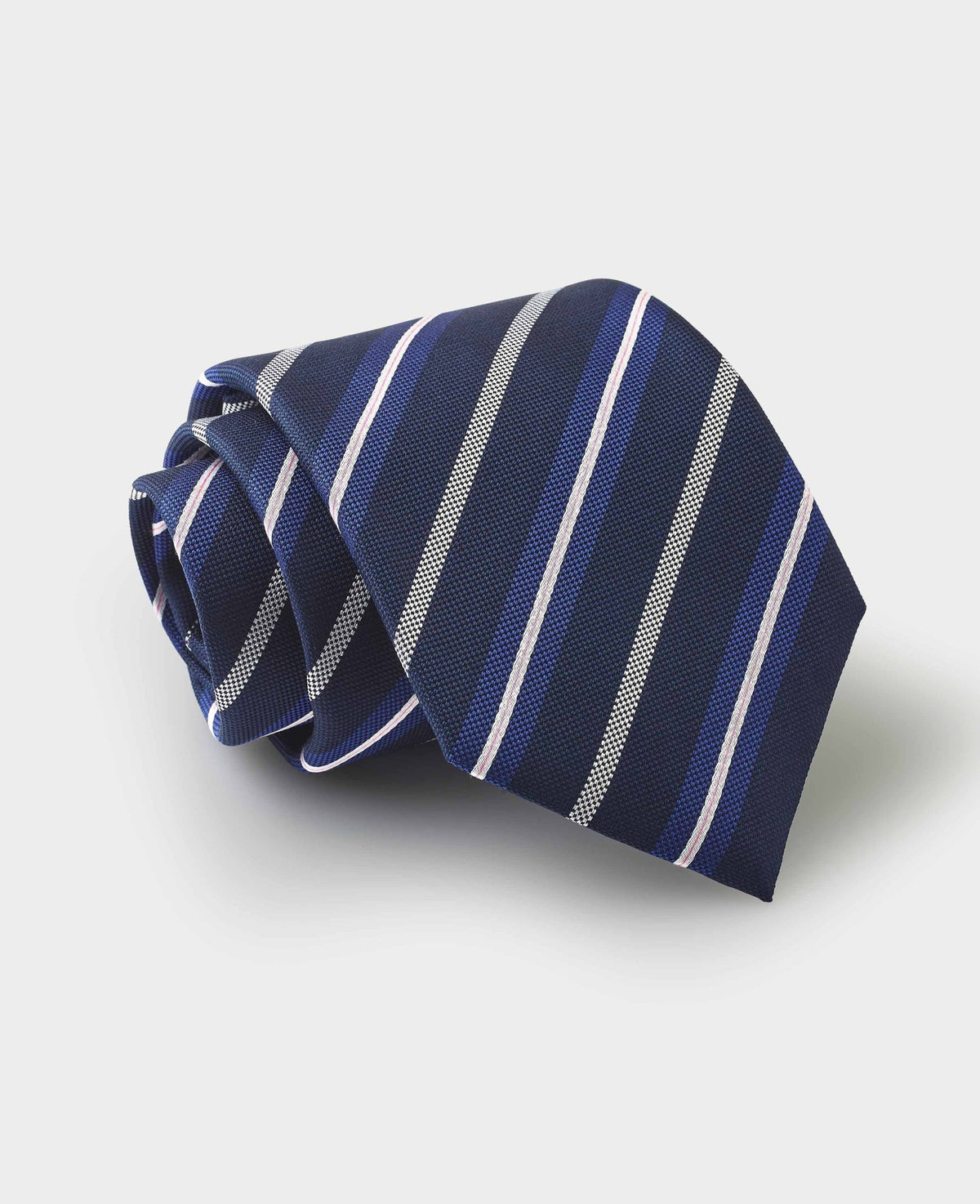 Navy Stripe Silk Tie in Gift Box