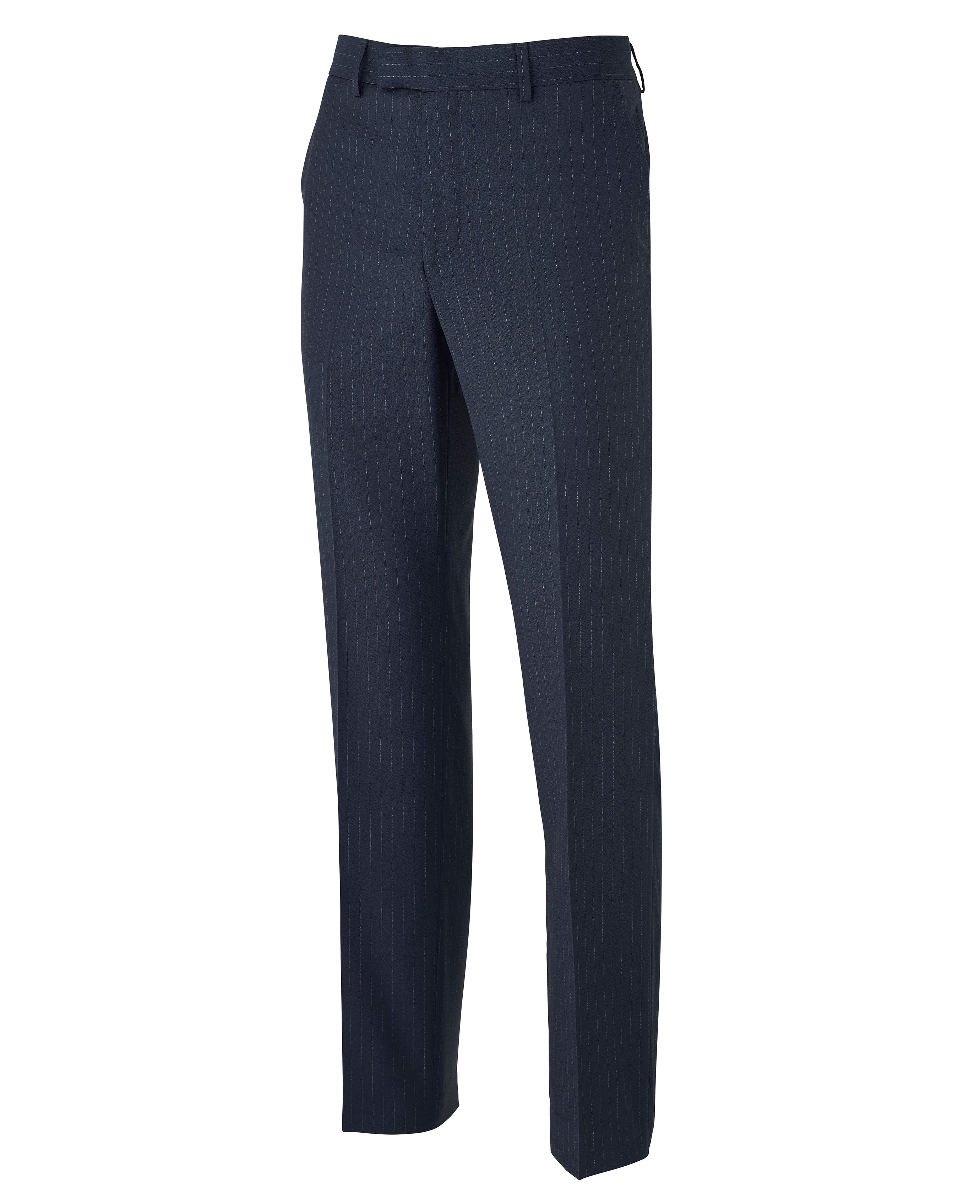 Men s Navy Stripe Suit Trousers Savile Row Company