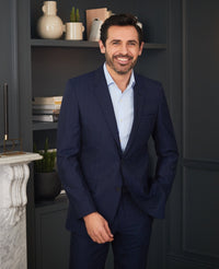 Navy Stripe Tailored Suit Jacket