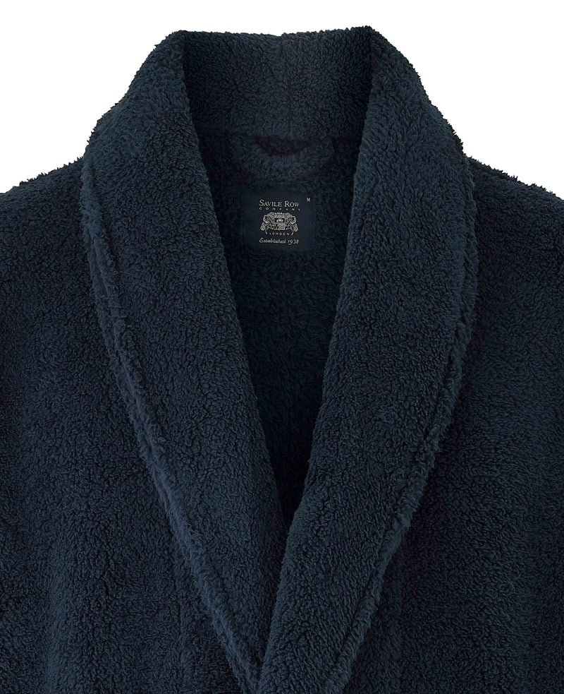 Navy Teddy Fleece Dressing Gown