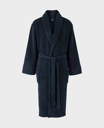 Navy Teddy Fleece Dressing Gown