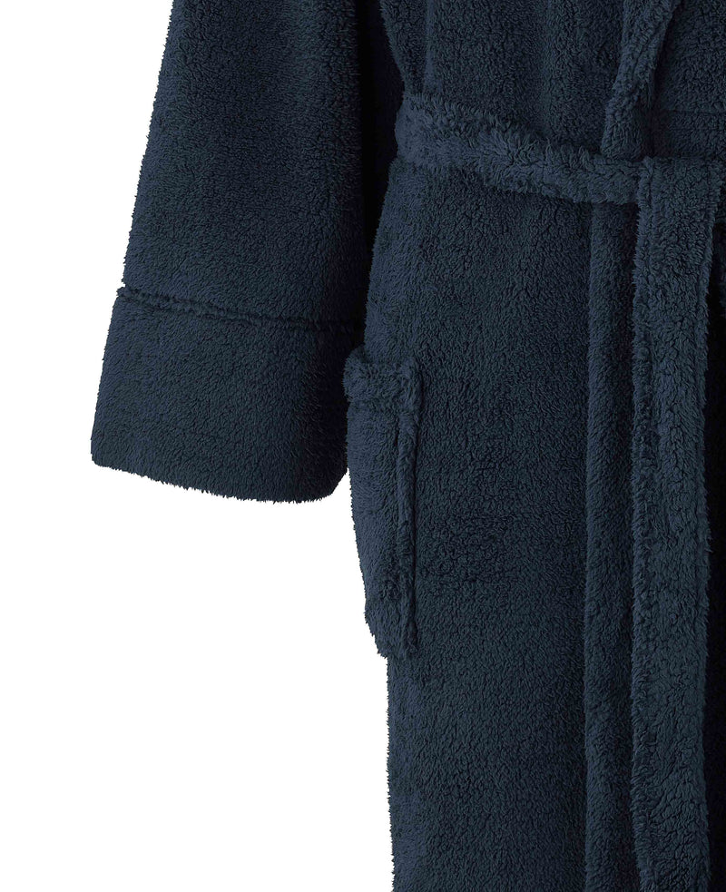 Navy Teddy Fleece Dressing Gown