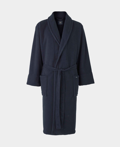 Navy Super Soft Waffle Effect Dressing Gown