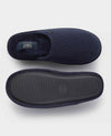 Navy Textured Stripe Mule Slippers