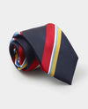 Navy Variegated Stripe Silk Tie