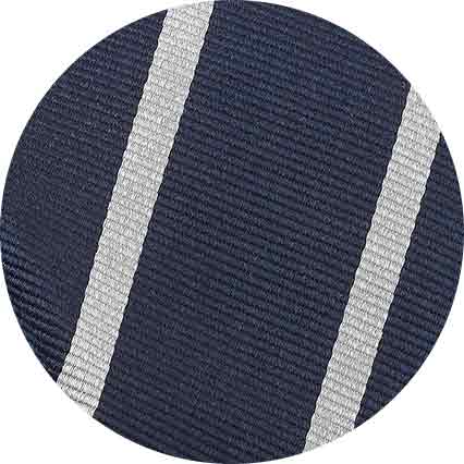 Navy White Wide Stripe Silk Tie