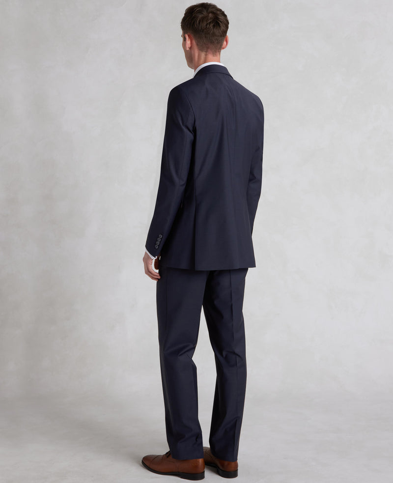 Navy Wool-Blend Double-Breasted Suit