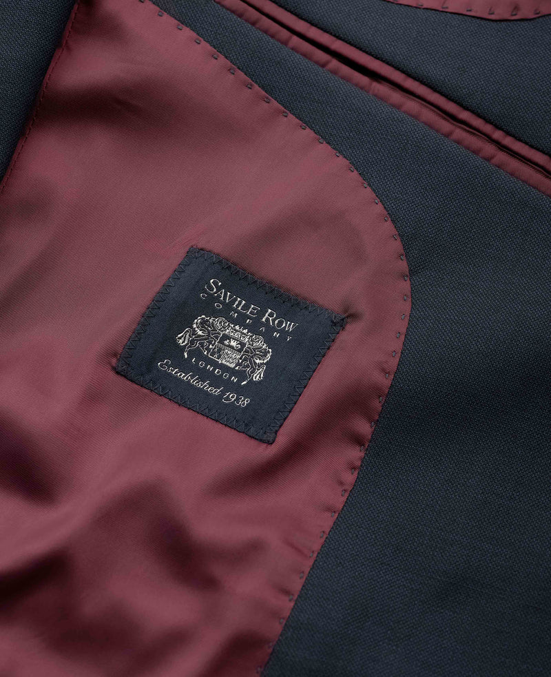 Men's Navy Wool Blend Suit Jacket lining