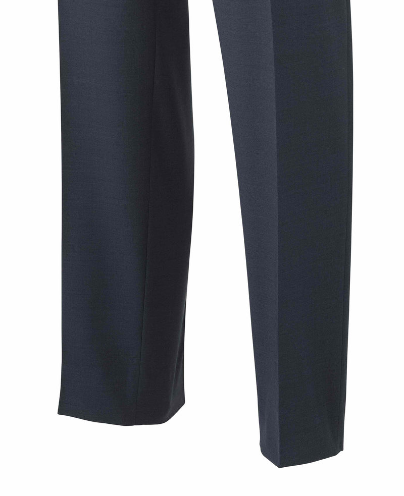 Men's Navy Wool Blend Suit Trousers leg detail