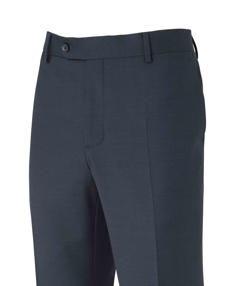 Men's Navy Wool Blend Suit Trousers waist detail