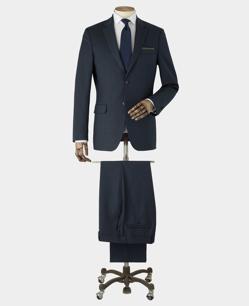 Men's Navy Wool Blend Tailored Suit full suit mannequin