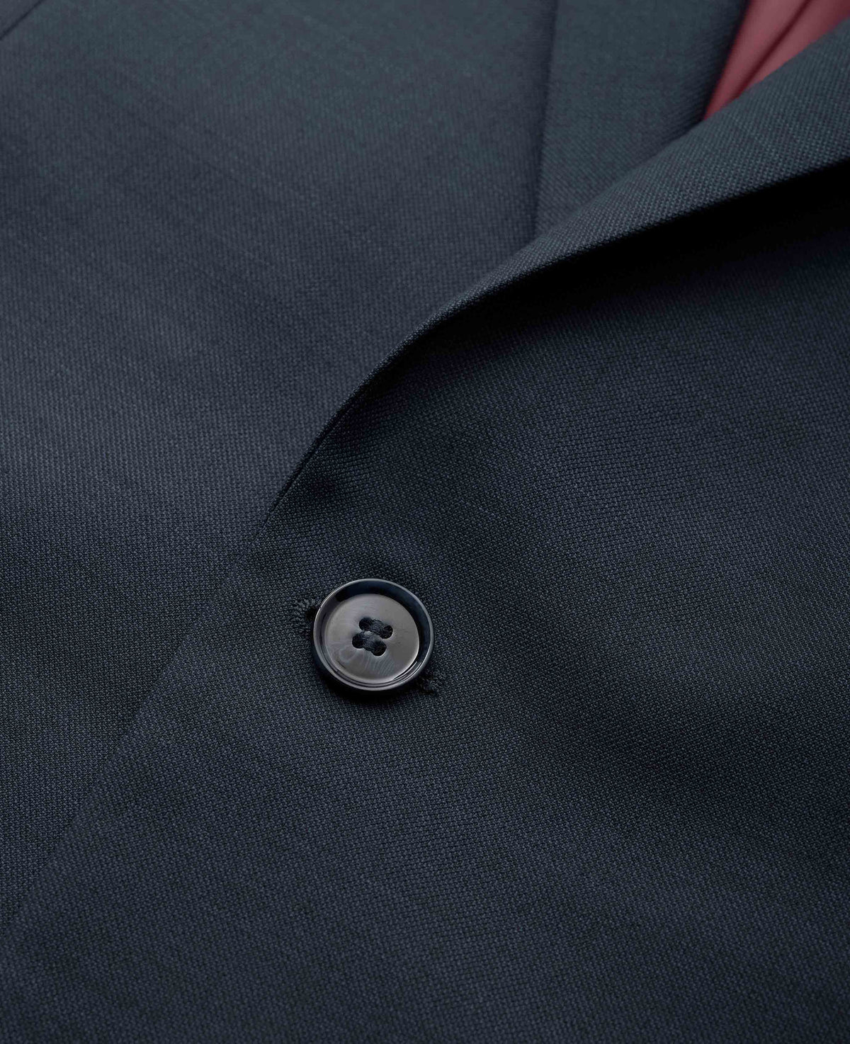 Men's Navy Wool Blend Tailored Suit chest detail