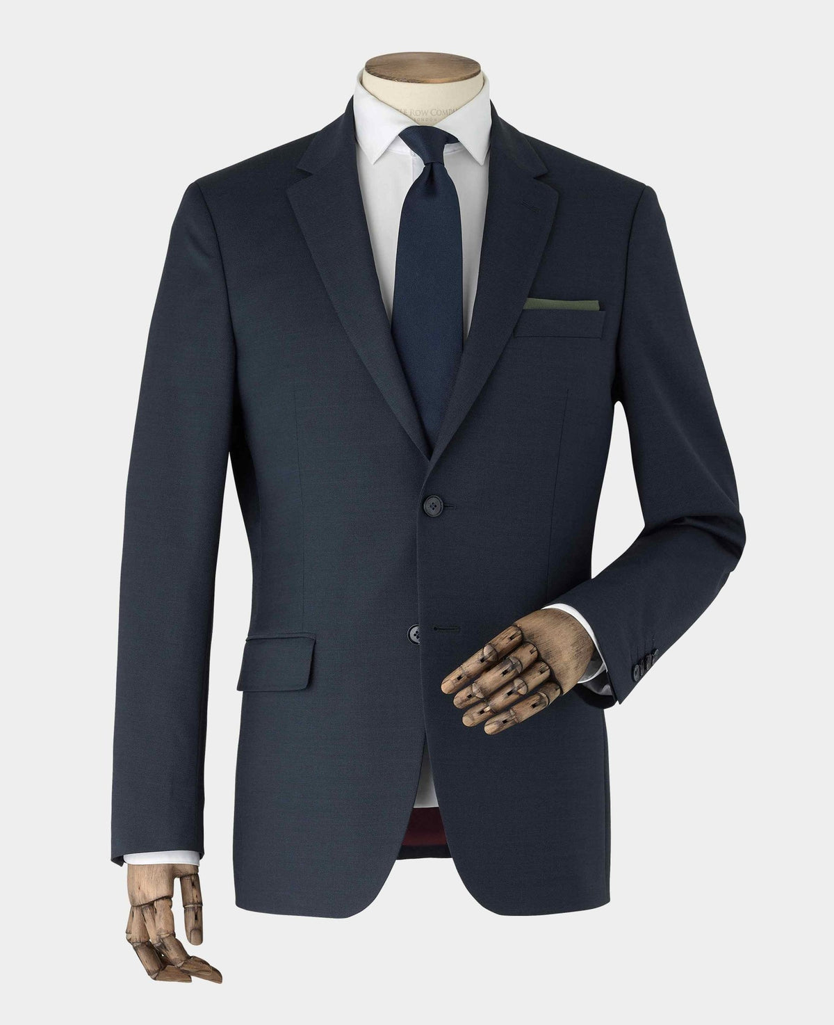 Men's Navy Wool Blend Tailored Suit jacket mannequin