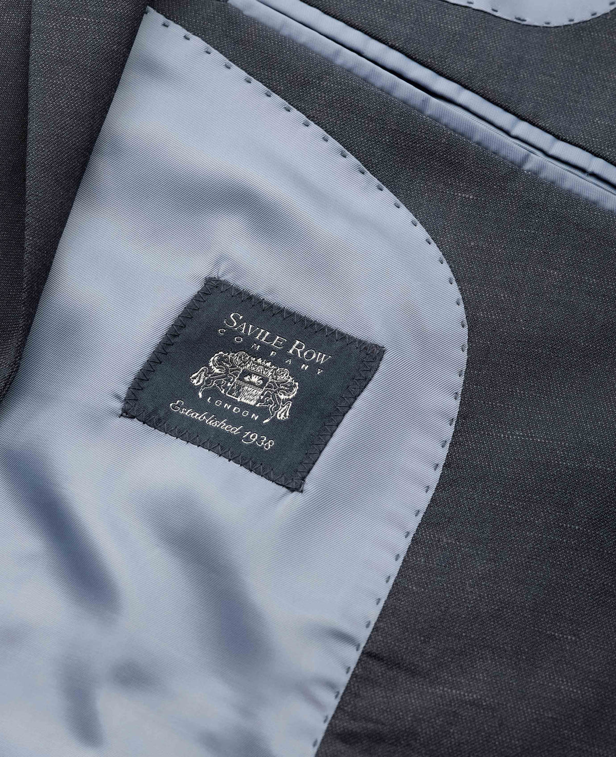 Men's Navy Wool Linen Blend Suit Jacket lining