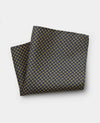 Navy Yellow Chain Silk Pocket Square