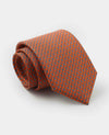 Orange Link Print Silk Tie
