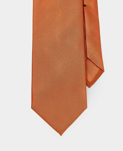Orange Seven Fold Silk Tie