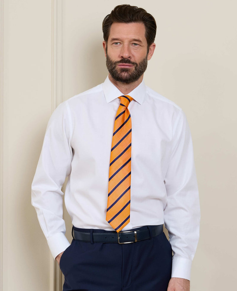 Orange Stripe Silk Tie