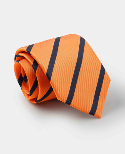 Orange Stripe Silk Tie